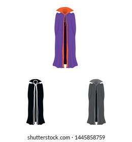 Vector illustration of vampire cape symbol. Set of cape and evil vector icon for stock.