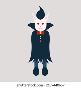Vector illustration of a vampire character design. Flat vector illustration. Flat illustration on white background design.