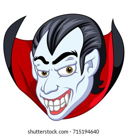 vector illustration of vampire face cartoon