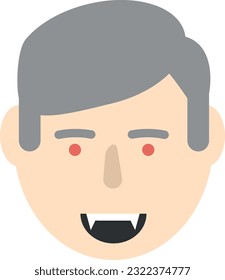 Vector illustration of a vampire. Vampire fangs. Horror stories.