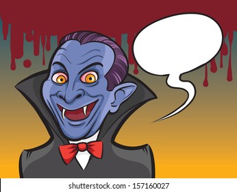 Vector illustration of Vampire Halloween cartoon character. Easy-edit layered vector EPS10 file scalable to any size without quality loss. High resolution raster JPG file is included.