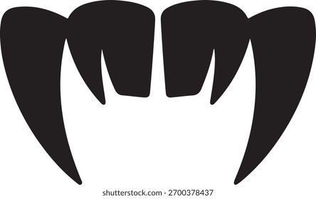 Vector illustration of vampire teeth black silhouette for Halloween design