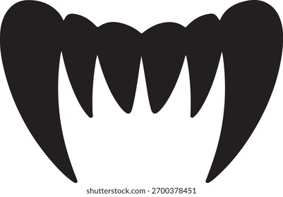 Vector illustration of vampire teeth black silhouette for Halloween design