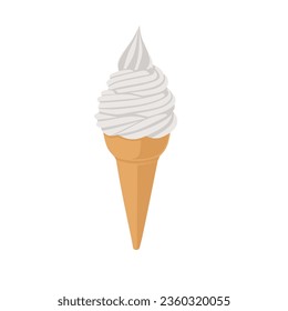 Vector illustration of vanilla ice cream isolated on white background