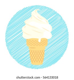 Vector illustration of vanilla ice cream