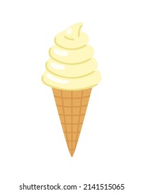 Vector illustration of vanilla soft serve.