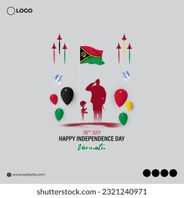 Vektorgrafik von Vanuatu Independence Day 30 Juli Social Media-Geschichte Feed-Mock-up-Vorlage