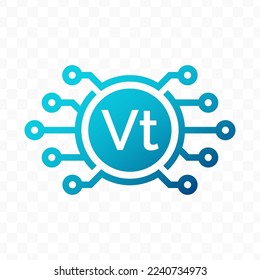 Ilustración vectorial del icono de la moneda digital Vanuatu en color azul y fondo transparente (PNG).