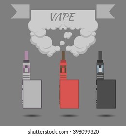 Vector illustration of vape. Colored isolated device