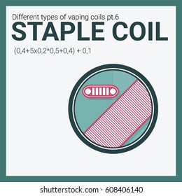 Vector illustration vaping coil. Part of big set. Staple.