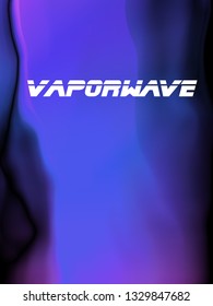 Vector illustration in a vaporwave style. Colorful fluid curves smoothly flowing into each other. Liquid color background with diffusion gradients. Multicolored wavy wallpaper in pastel tone.
