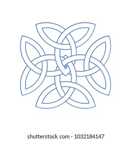 Vector illustration: variant of the Carolingian cross isolated. A Christian cross symbol formed by celtic knot triquetras, often associated with Emperor Charlemagne of the Holy Roman Empire.