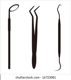 Vector illustration of a variety of dental implements