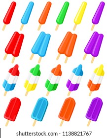 Vector Illustration Of A Variety Of Frozen Treats,