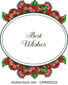 Vector illustration various abstract floral frames for greeting card best wishes