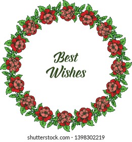 Vector illustration various abstract floral frames for greeting card best wishes