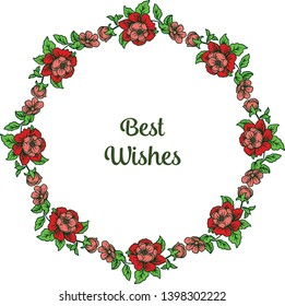 Vector illustration various abstract floral frames for greeting card best wishes