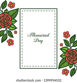 Vector illustration various of abstract rose wreath frame for decor card memorial day