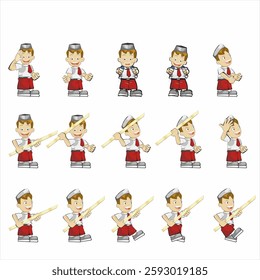 Vector illustration : various activities carried out by elementary school students