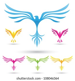 vector illustration of  various birds icons