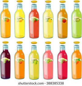 Vector illustration of various bottle of juice.