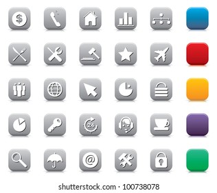 Vector illustration of various business, computer, internet icons.