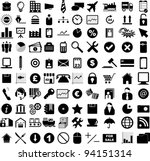 Vector illustration of various business, financial, office and web icons.