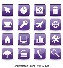 Vector illustration of various business, internet, technology icons.