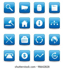Vector illustration of various business, technology, computer icons.