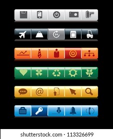 Vector illustration of various button icons.