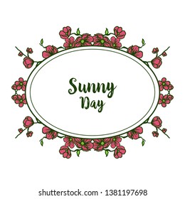 Vector illustration various card sunny day with decoration flower frame