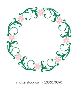 Vector illustration various color flower frames hand drawn