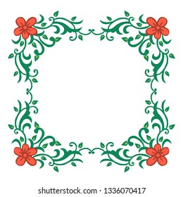 Vector illustration various color flower frames hand drawn