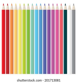 Vector illustration of various color pencils.