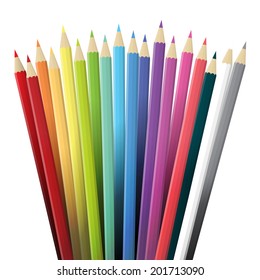 Vector illustration of various color pencils.