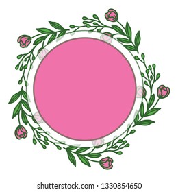 Vector illustration various colors of leaf flower frames hand drawn