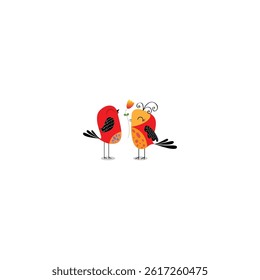Vector illustration of various cute colorful birds