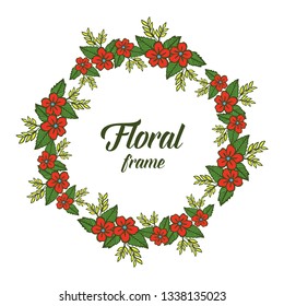 Vector illustration various design red wreath frame