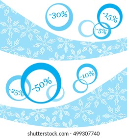 Vector  illustration of various discounts for markets and shops. Label for shop. Christmas sale. 