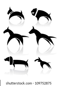 Vector illustration of various dog