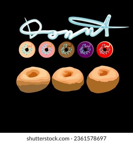 Vektorgrafik verschiedener Donuts einzeln