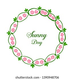 Vector illustration various of drawing flower frame for design card sunny day