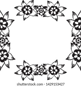 Vector illustration various drawing flower frame for design abstract