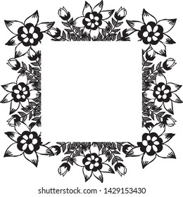 Vector illustration various drawing flower frame for design abstract