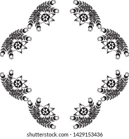 Vector illustration various drawing flower frame for design abstract