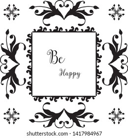 Vector illustration various elegant flower frame with invitation be happy