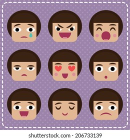 Vector illustration of various emotions