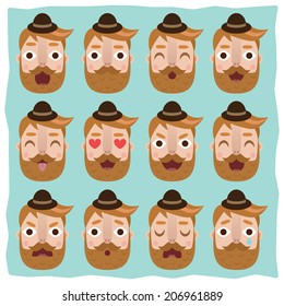 Vector illustration of various emotions