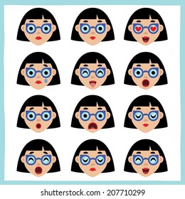 Vector illustration of various emotions