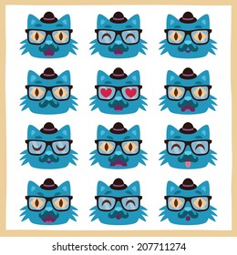Vector illustration of various emotions